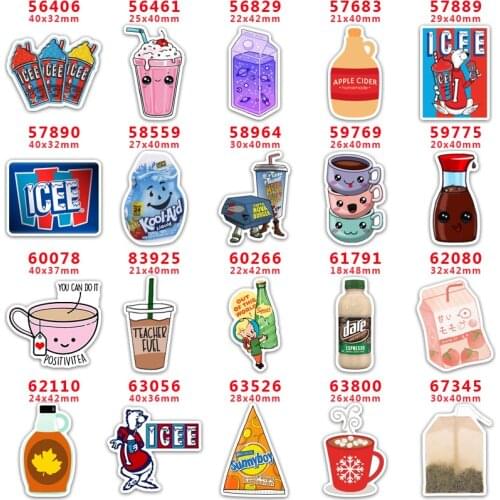 DIY Craft Supplies Sewing Accessories Cartoon Drinks Printed Planar Resins Mold 30 Pieces. PR-56406