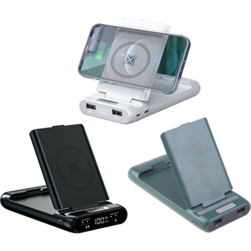 A Large Capacity 10000mAh Power Bank PD+QC 3.0 Fast Charging Power Bank External Battery Charger Magnetic Wireless