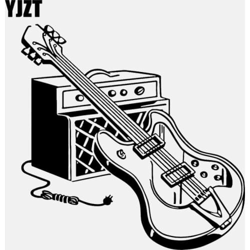 YJZT 15.8CM*16CM High Quality Electric Guitar Music Musical Instrument Rock Vinyl Car Sticker C22-0673