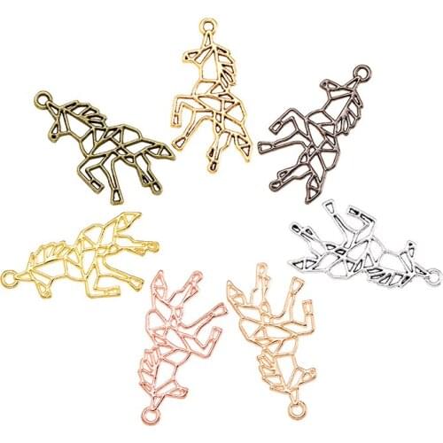 YuenZ 15pcs New Product 7 color unicorn Charms Pendant Jewelry Metal Alloy Jewelry Marking 33*17mm D9311