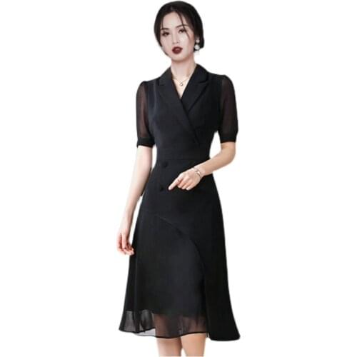 Office blazer A line maxi Dress one piece kreoan ladies Summer Short Sleeve cabaret party Sexy formal Dresses for women