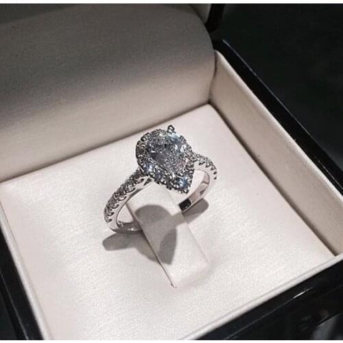 Water Drop ring 925 Sterling silver Pear cut 2ct AAAAA Cubic Zirconia Engagement Wedding Band Rings for women Bridal Jewelry