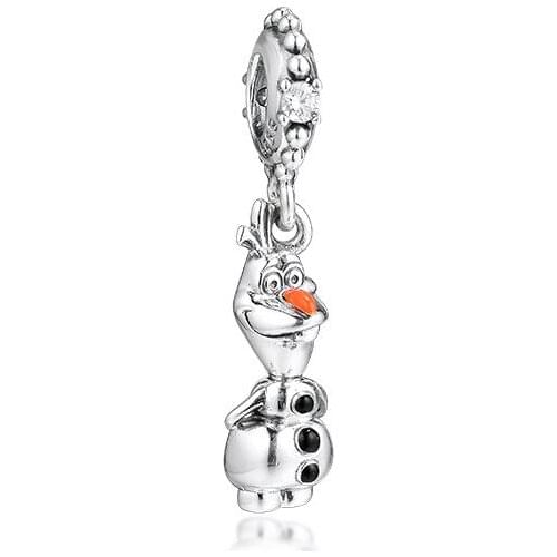 Winter Snowman Olaf Dangle Charms For Jewelry Making Fits For Beaded Chain Bracelets Sterling Silver Jewelry Woman DIY Beads