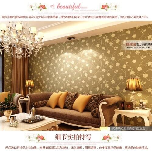 ZXqz 169 Modern pastoral flower embossed 3d non-woven wallpaper roll mural papel de parede wall paper For living room walls