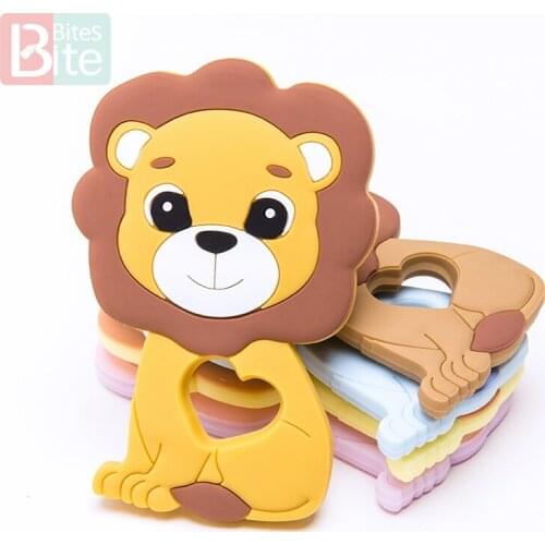 1pcs/10PCS/5PCS Baby Silicone Teether Lion Pendant Food Grade Perle Silicone Bead Teething Rodent Chewable ChildrenS Goods Toys