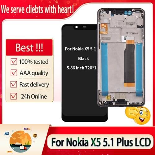 5.86" Orig For Nokia 5.1 Plus LCD Touch Screen Digitizer Assembly With Frame For Nokia X5 LCD Display Replacement Parts