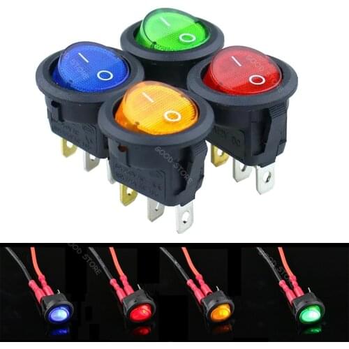 5PCS 12v led switch 20A 12V Light Switch Power Switch Car button lights ON/OFF 3pin Round Rocker Switch