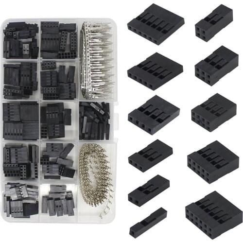 620pcs Dupont Connector 2.54mm, Dupont Cable Jumper Wire Pin Header Housing Kit, Male Crimp Pins+Female Pin Terminal Connector