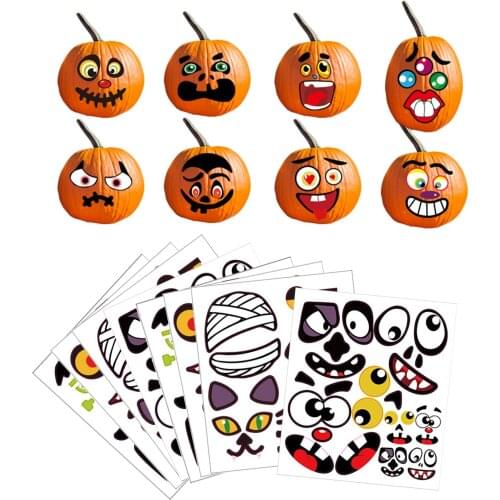 8x Cute Funny Interesting Halloween Stickers for Party Supplies Decorations Scrapbook Kids Adults Pumpkin Gift