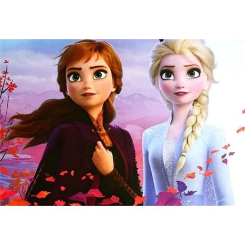 Disney Diamond Painting Disney "Frozen" Sisters Elsa and Anna 5D DIY Full Diamond Embroidery Cross Stitch Kits Home Decoration