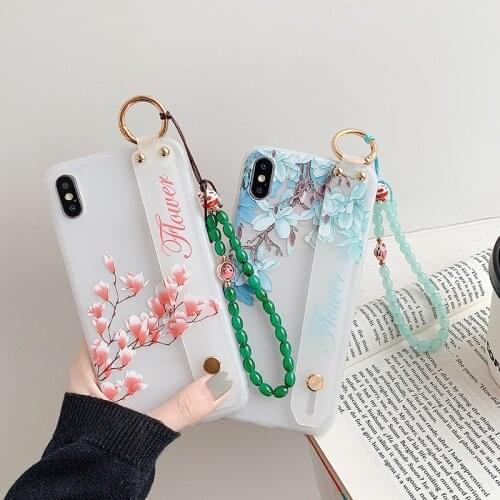 For iPhone 7 Case For iPhone 11 Pro Max X XS Max XR 6 6S 7 8 Plus Soft TPU Wrist Strap Phone Holder Case For iPhone 11Pro Cover