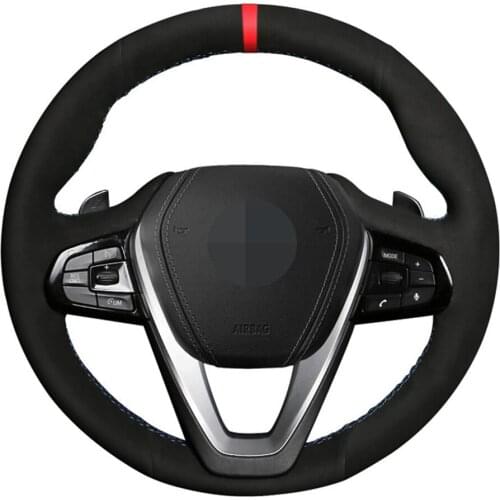Car Steering Wheel Cover Black Soft Suede For BMW G30 530i 540i 520d 530e 2016-2018 G32 GT 630i 630d 2017-2018 G01X3 2018