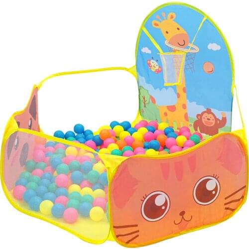 Baby Playpen Playground Bebe Ball Pit Balls Dry Pool With Basketball Hoop Childrens Tent Park Portable Kids Balloons Toys