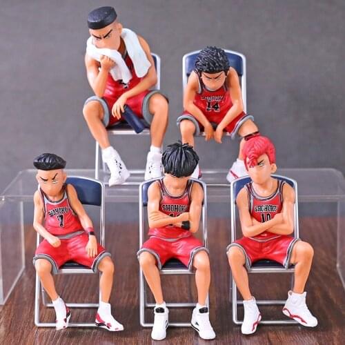 Slam Dunk Hanamichi Sakuragi Rukawa Kaede Akagi Takenori Mitsui Hisashi Miyagi Ryota Figures Anime Toys 5pcs/set