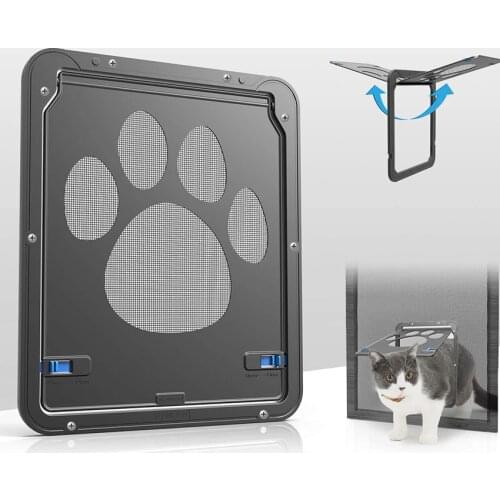 Cat Screen Door Lockable Puppy Safety Magnetic Flap Door Pet Window Gate Exterior Doors Lockable Pet Door for Cat Dogs