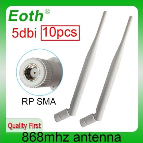 Wholesale 10pcs 868MHz 915MHz antenna 5dbi RP-SMA straight antena GSM antenne 868 MHz 915 MHz antennas IOT gsm signal repeater