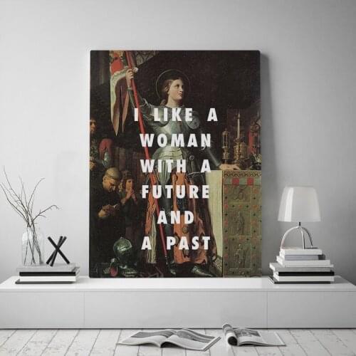 Joan of Arc painting quotes meme Wooden Frame Canvas poster Framed Painting wall Art decor room Study Home Decoration Prints