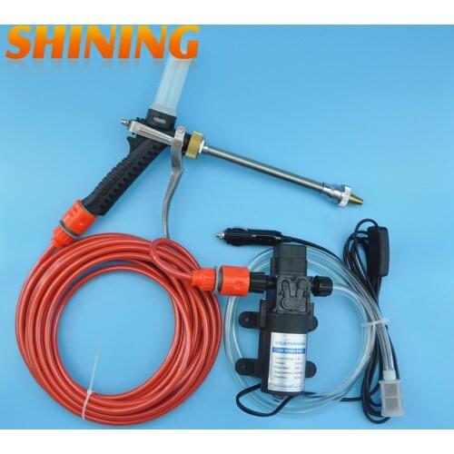 Free Shipping Car Cleaning Machine 12V 60W High Pressure Water Pump Water Gun Car Washer Portable Washing Machine Garden Pump