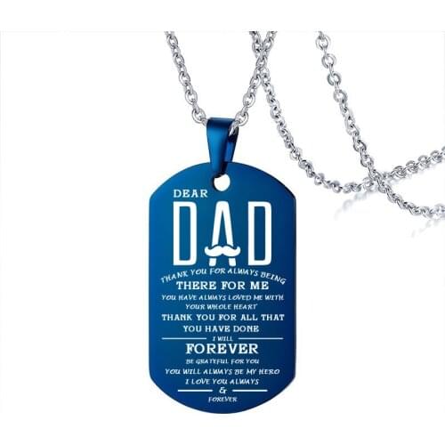 Fashion Stainless Steel Pendant Engraved My Son Father Son Dog Tag Necklaces Custom Nameplated Jewelry Families For Life Gift