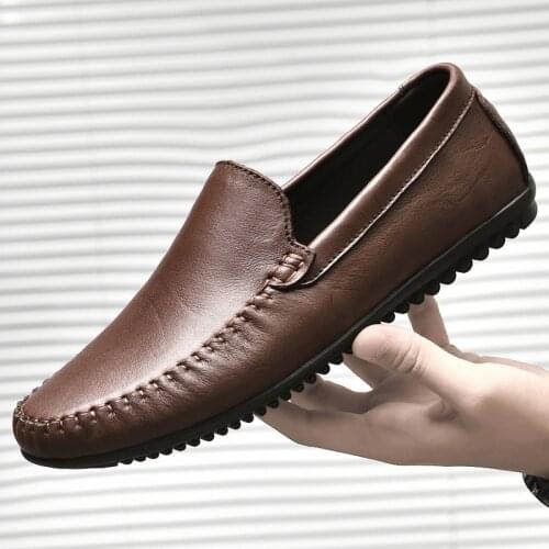 Men Summer Shoes Genuine Leather Handmade Casual Shoes Man Comfortable Moccasins Breathable Mens Loafers Luxury Shoes Designers