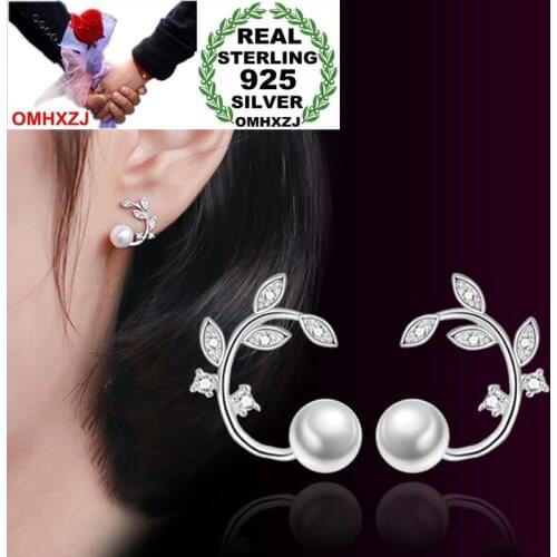 OMH Wholesale Sweet Fashion OL Woman Lady Party Gift Fresh Flower Branch Zircon Pearl Stud Earrings YS360