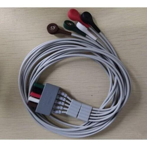 Original Mindray EL6501B Cable with 5-Lead Wires Adt/Ped AHA 5-Lead Leadset Snap 009-004729-00