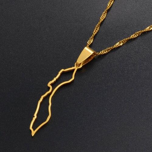 Anniyo Outline Curacao Islands Map Pendant Necklaces Gold Color Jewelry Maps Gift #123321