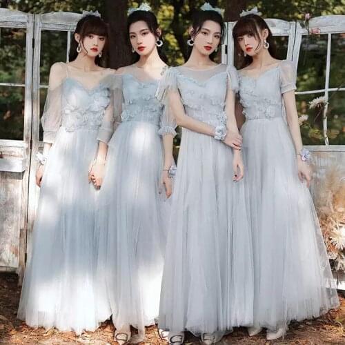 Bridesmaids Dresses Illusion A-Line Short V-Neck Pearls Pleat Floor-Length Spaghetti Straps Luxury Women Wedding Party Gown E577