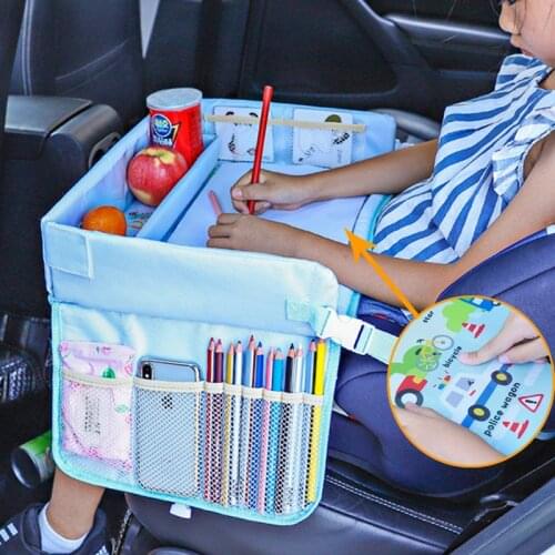 Upgraded Multifunction Autos Baby Seat Tray Waterproof Table Car Seat Tray Storage Kids Infant Toys Holder Fence Cartoon Baby