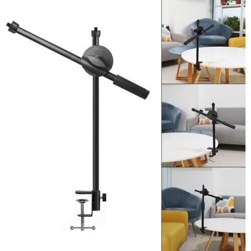 Microphone Stand Desktop Microphone Holder Adjustable Table Microphone Universal Shock Mount Mic Pedestal for Live Show Radio