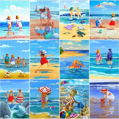 Full Square 5D Diy Diamond Painting Landscape Beach Diamond Embroidery Portrait Cross Stitch Rhinestone Mosaic Wall Home Decor