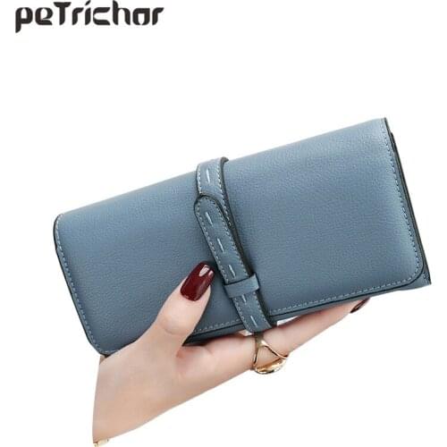 Luxury Brand Pu Leather Solid Hasp Envelope Day Evening Clutch Wallets Card Bags Long Solid Purse Belts Wallet For Women