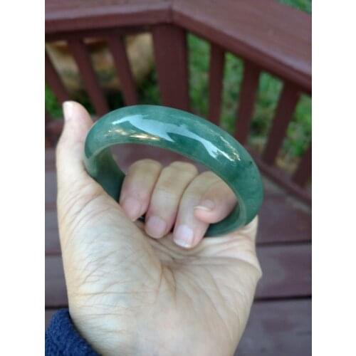 Certified 100% natural Grade A jadeite jade bangle bracelet 58mm L222