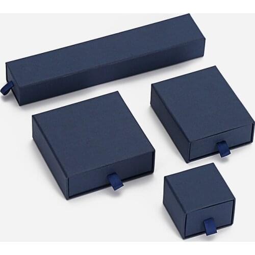 5*5*3.8CM Jewelry Box For Engagement Ring Earrings Necklace Bracelet Display Gift Boxes Blue Color