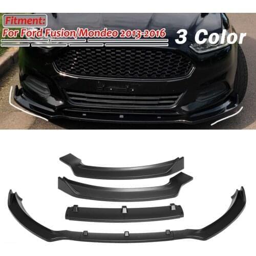 3PCS Car Front Bumper Splitter Lip Diffuser Spoiler Body Kit Protector Cover For Ford For Fusion For Mondeo 2013 2014 2015 2016