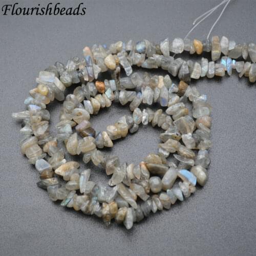 High Quality 5~8mm Natural Labradorite Irregular Shape Stone Chips Loose Beads 1 Strand