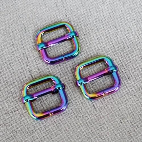 1 Piece 15mm Colourful Metal Slider Adjustable Buckle Handbag Strap For Bag 15LXK-c