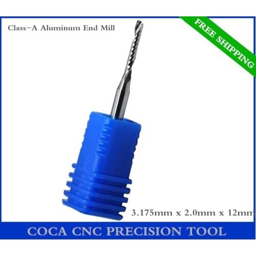 3.175mm*2.0mm*12mm,Freeshipping CNC router bit,Solid carbide end milling cutter,Aluminum cutter,Tungsten end mill,PVC,Acrylic