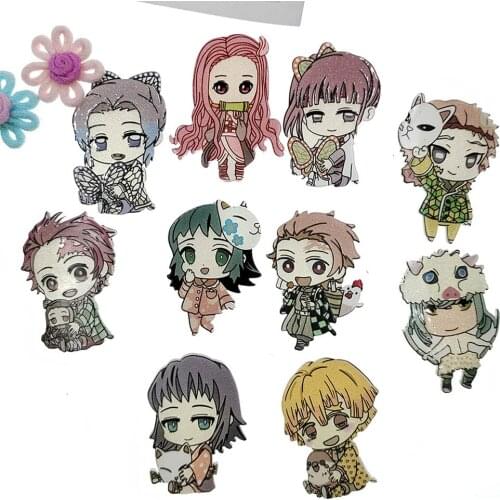 30pcs 10 Styles Mix 49MM Big Japan Cartoon Characters Flatback Planar Resin Cabochon DIY Crafts for Home Decoration Accessories