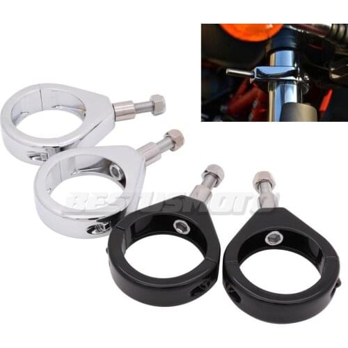 39MM 41MM 49MM 1 Pair Motorcycle Turn Signal Relocation Bracket Fork Clamp Mount For Harley Sportster 883 1200 Dyna Wide Glide