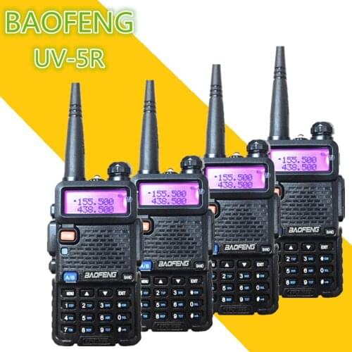 4PC BAOFENG UV-5R Portable Long Range Two Way Radio 5W 1800MAH UHF VHF 128CH Ham Transceiver Communicator for Motorola
