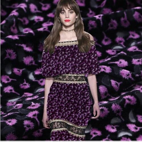 Hollow burnout silk velvet fabric 8mm see-through silk fabric meter wedding dress burnout velvet fabric wholesale silk cloth