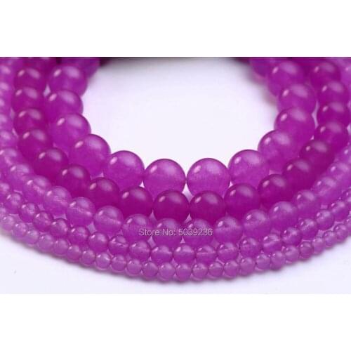 Wholesale Pruple Jades Beads Natural Stone Loose Beads 4/6/8/10/12mm for Jewelry Making DIY Bracelet Necklace