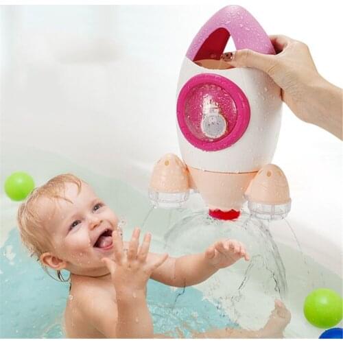 Baby Bath Toys Cartoon Rocket Rotating Water Spray Shower Bathroom Infant Water Toys Cute Fun Children Newborns Bathing Toy Gift