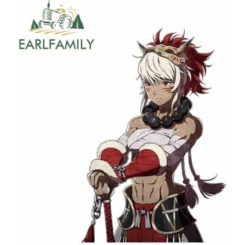 EARLFAMILY 13cm x 8.8cm for Rinkah Fire Auto Decal Car Graffiti Stickers Waterproof Sunscreen Anime Occlusion Scratch Decoration