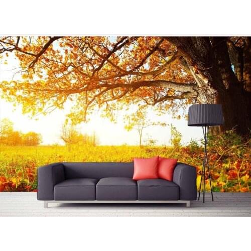 Autumn landscape tree Custom photo wallpaper 3D stereoscopic wallpaper living room TV background wall Home Decoration