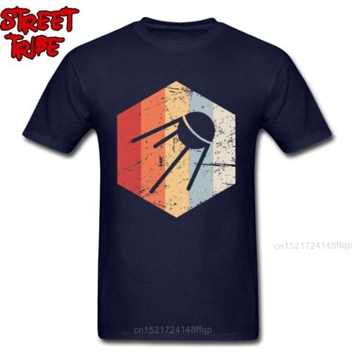 Swag T-shirt 2019 Men T Shirt Navy Blue Tees USSR CCCP Tops Soviet Union Space Program Tshirt Student Sputnik-1 Print Streetwear