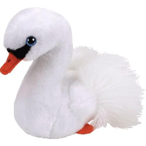 New 6" 15cm Ty Big Eyes Stuffed Peas Plush Toy Animal Soft GRACIE the White Swan Doll Collection Boy Girl Birthday Gift