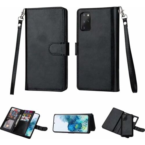 Nine card two in one Leather Wallet Case for Samsung S30 S21 S20 S10 S9 S8 S7 Note 7 8 9 10 20 Plus Ultra A51 A71 Cover Case