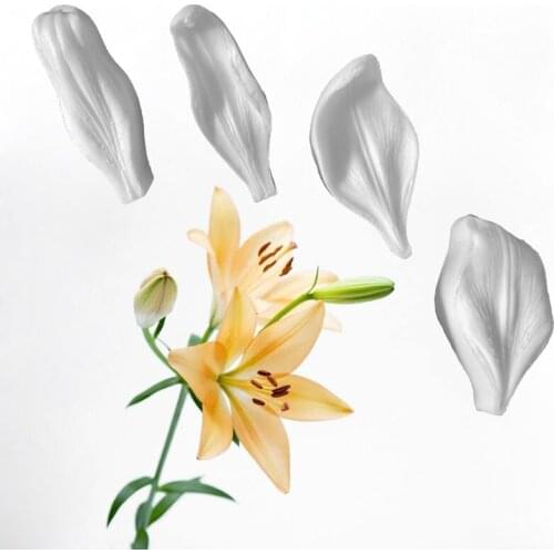 Lily Petals Flower & Cutter Silicone Mold Fondant Mould Cake Decor Tool Chocolate Gumpaste Molds, Sugarcraft, Kitchen Gadget